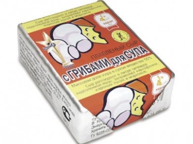 Плавленый Сыр  КАРАТ с грибами для супа, 90г, 1 штука
