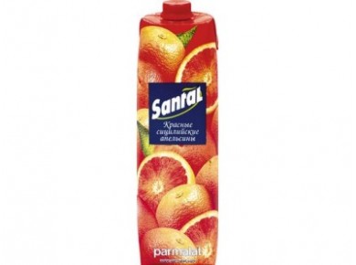 Напиток SANTAL красный сицилийский апельсин, 1 л, 12 штук