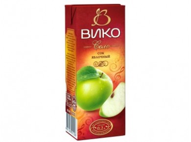 Сок ВИКО Зеленое яблоко, 0,2л, 1 штука