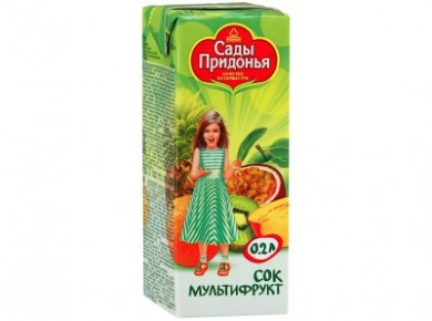 Сок детский САДЫ ПРИДОНЬЯ Мультифрукт, 0,2л, 1 штука