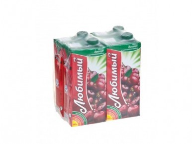 Нектар ЛЮБИМЫЙ яблоко/вишня, 0,95л, 4 штуки