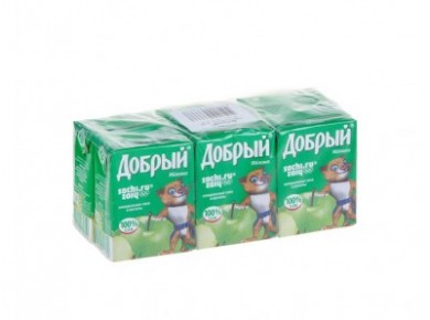 Сок ДОБРЫЙ яблочный, 0,2 л, 6 штук