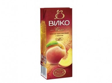Нектар ВИКО Персик, 0,2л, 9 штук