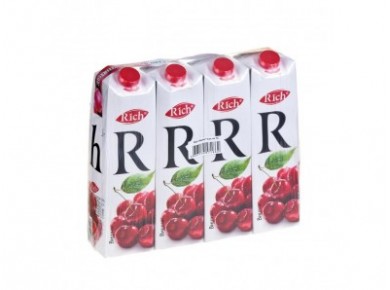 Нектар RICH вишневый, 1л, 4 штуки