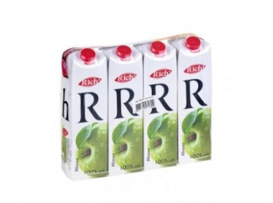 Сок RICH Яблочный, 1л, 4 штуки