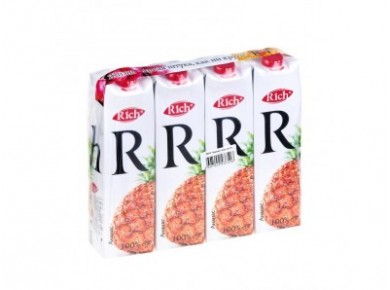 Нектар RICH ананасовый, 1 л, 4 штуки
