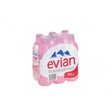 Минеральная вода EVIAN пэт, 0,5л, 6 штук