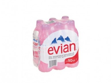 Минеральная вода EVIAN пэт, 0,5л, 6 штук