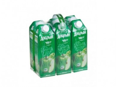 Сок ДОБРЫЙ Яблочный, 1л, 12 коробок