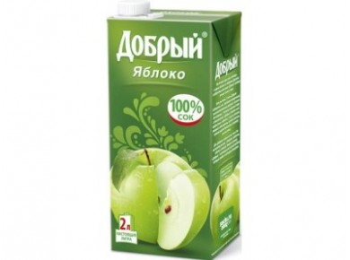 Сок ДОБРЫЙ яблочный, 2л, 1 штука