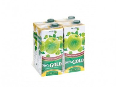 Сок GOLD 100% классик яблоко, 0,95л, 4 штуки