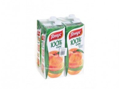 Сок ТОНУС апельсин-яблоко-персик, 1,45л, 4 штуки