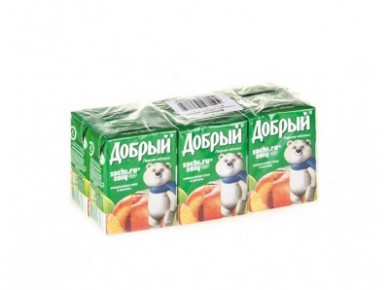 Сок ДОБРЫЙ персик-яблоко, 0,2л, 6 штук