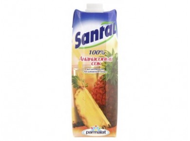 Сок SANTAL ананасовый, 1л, 6 коробок
