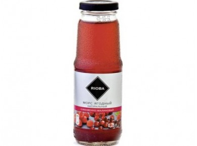 Морс RIOBA клюква-малина, 0,25 л, 1 штука