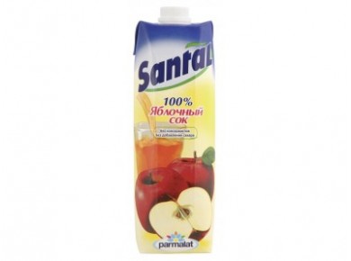 Сок SANTAL яблочный, 1л, 1 штука
