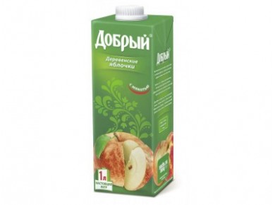 Нектар ДОБРЫЙ деревенские яблочки, 1л, 1 штука