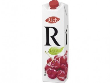Нектар RICH Вишня, 1л, 12 пакетов