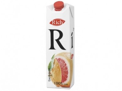 Сок RICH Грейпфрутовый, 1л, 12 пакетов