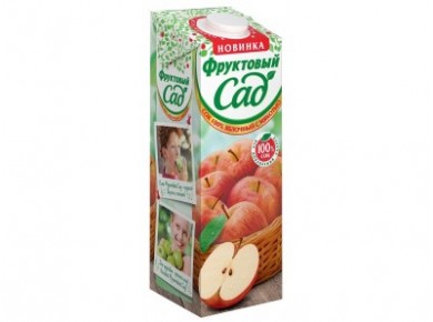 Сок ФРУКТОВЫЙ САД яблочный с мякотью, 0,95л, 6 штук