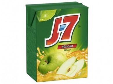 Сок J-7 Зеленое яблоко с мякотью, 0,2л, 1 штука