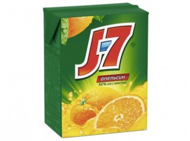 Сок J-7 Апельсин с мякотью, 0,2л, 1 штука