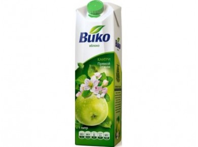 Сок ВИКО Кантри прямой отжим яблоко, 1 л, 1 штука