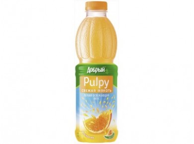 Напиток сокосодержащий PULPY апельсин, 0,9л, 1 штука