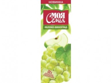 Нектар МОЯ СЕМЬЯ яблоко/виноград, 1л, 1 штука