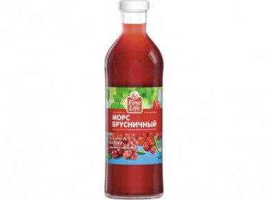Морс FINE LIFE Брусничный, 0,75л, 1 штука