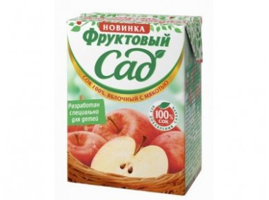 Сок ФРУКТОВЫЙ САД яблочный с мякотью, 0,2л, 10 штук
