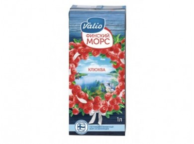 Морс VALIO Клюква, 1л, 1 штука