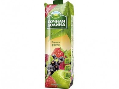 Нектар СОЧНАЯ ДОЛИНА Ягоды и фрукты, 097 л, 2 штуки