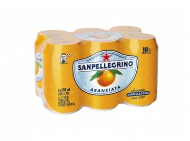 Напиток SANPELLEGRINO апельсин ж/б, 0,33л, 6 штук